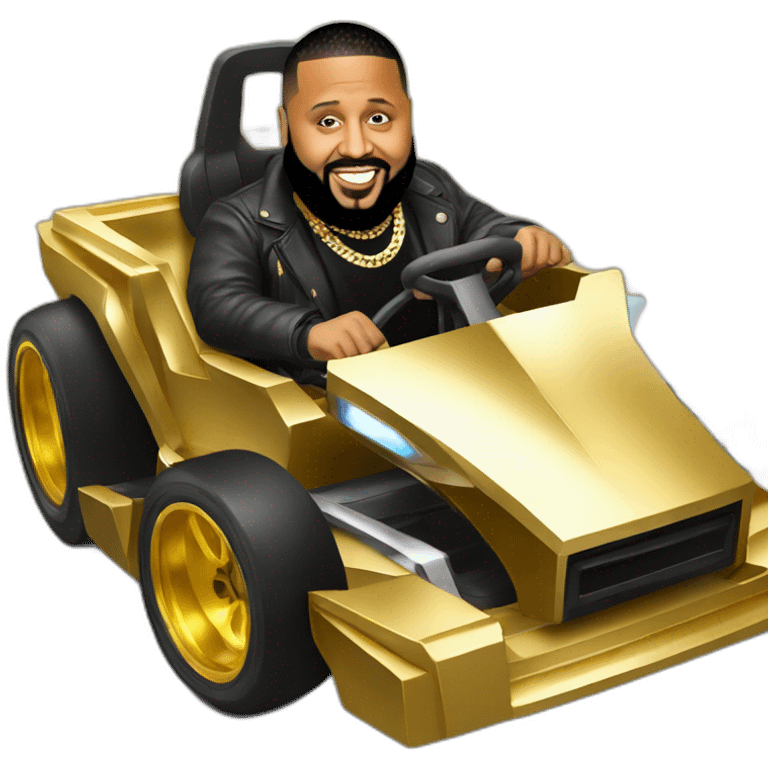 Dj khaled riding a gold kart emoji