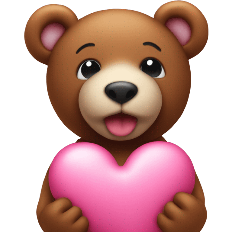 Pink heart with teddy emoji