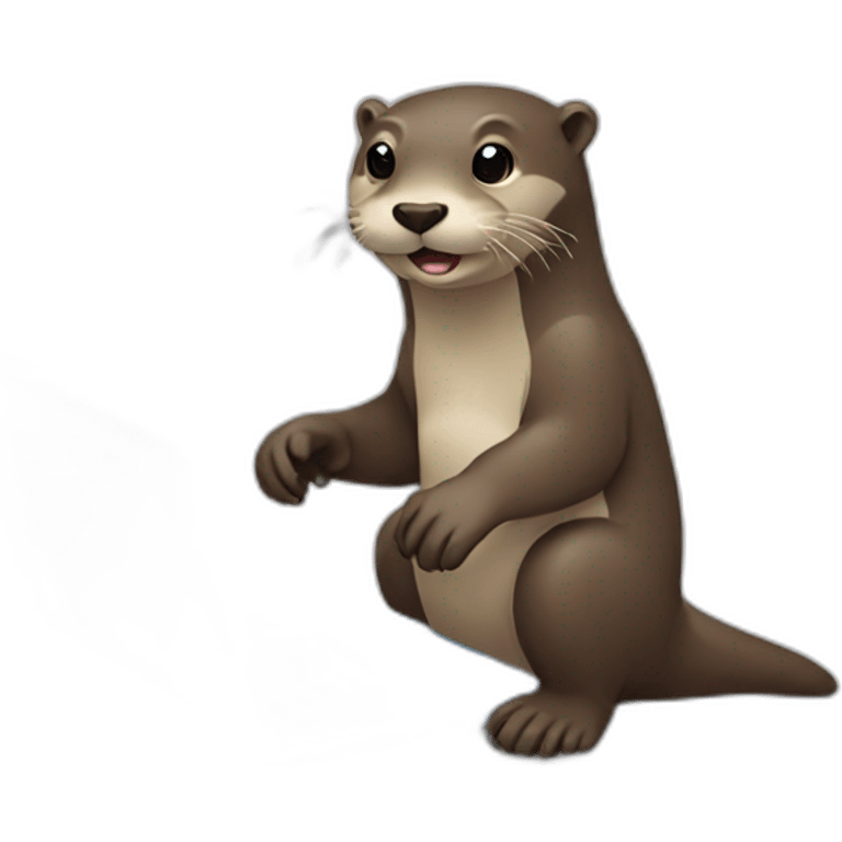 otter working laptop wearing Tshirt emoji