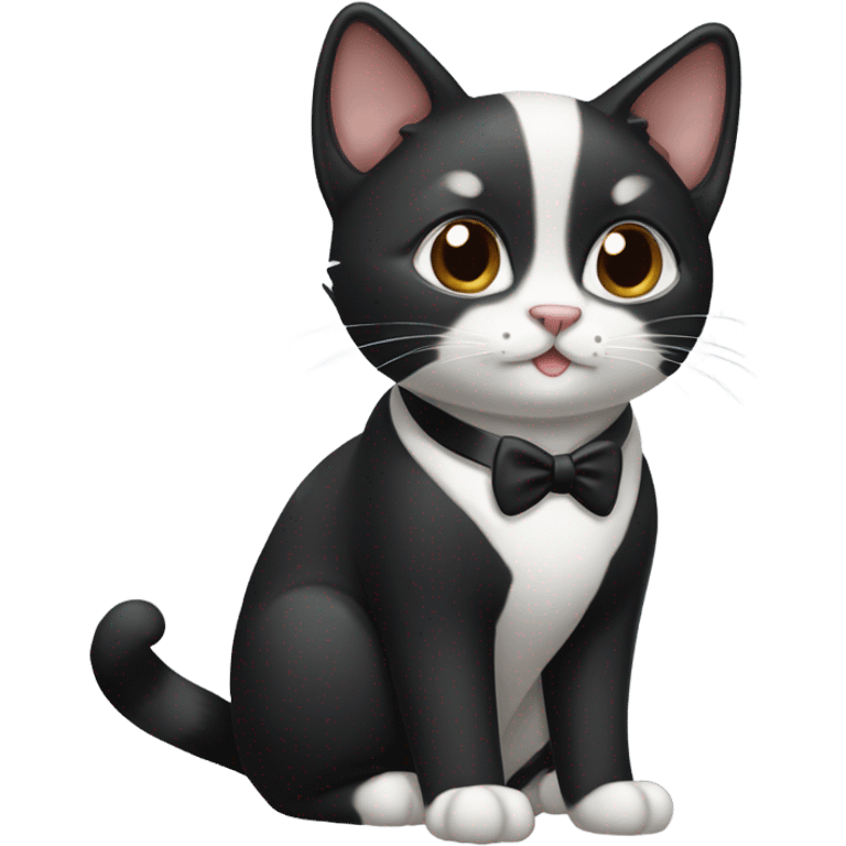 Adorable Tuxedo cat  emoji