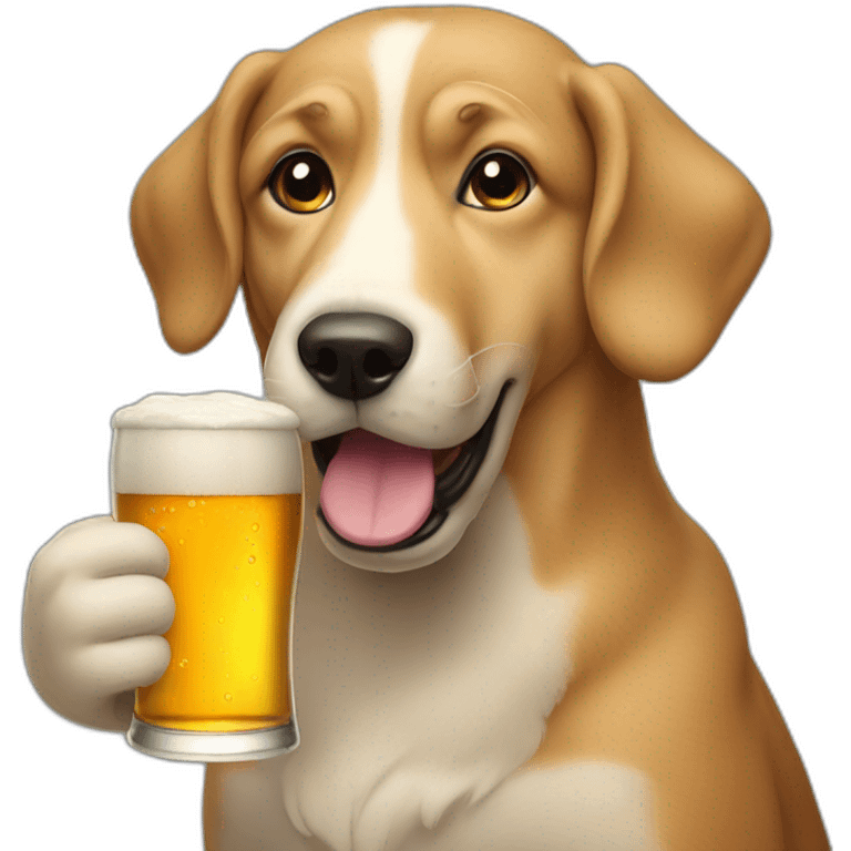 Dog drinking beer emoji