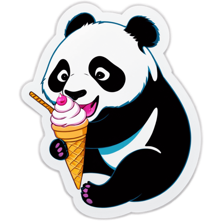 Panda eating ice cream emoji