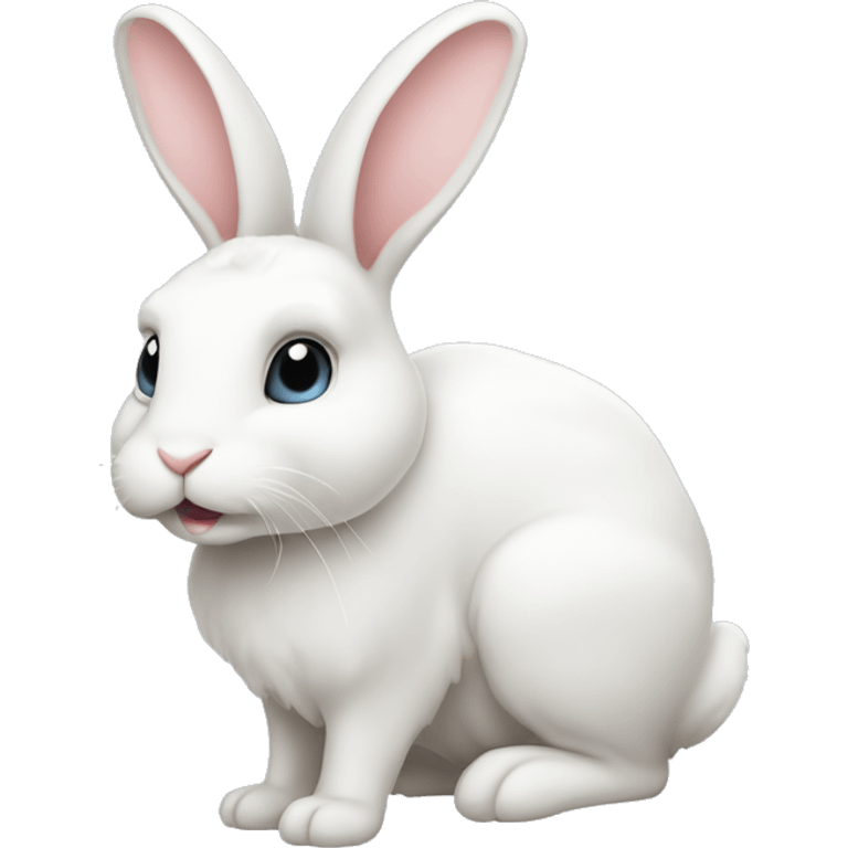 white bunny with floppy ears  emoji