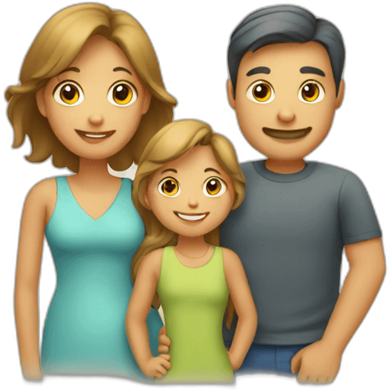 Family with father, mother, boy, girl emoji