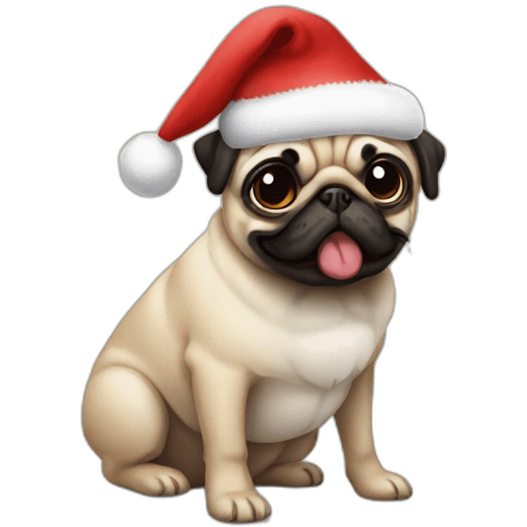 Santa pug emoji