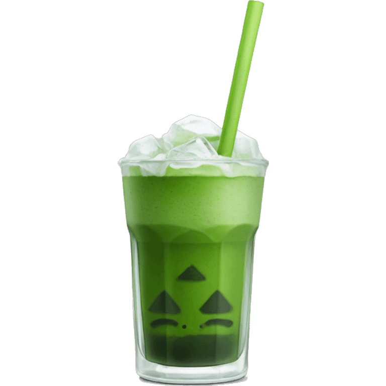 iced matcha in a glass emoji