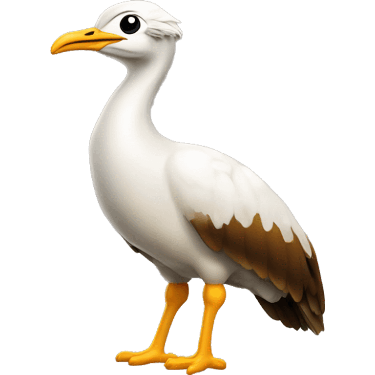 the bustard bird stylized in for android and automotive industry where the whole bird is visible. Glossy. emoji