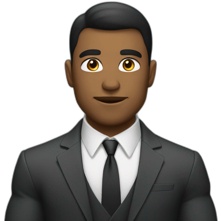 muscular guy in a suit emoji