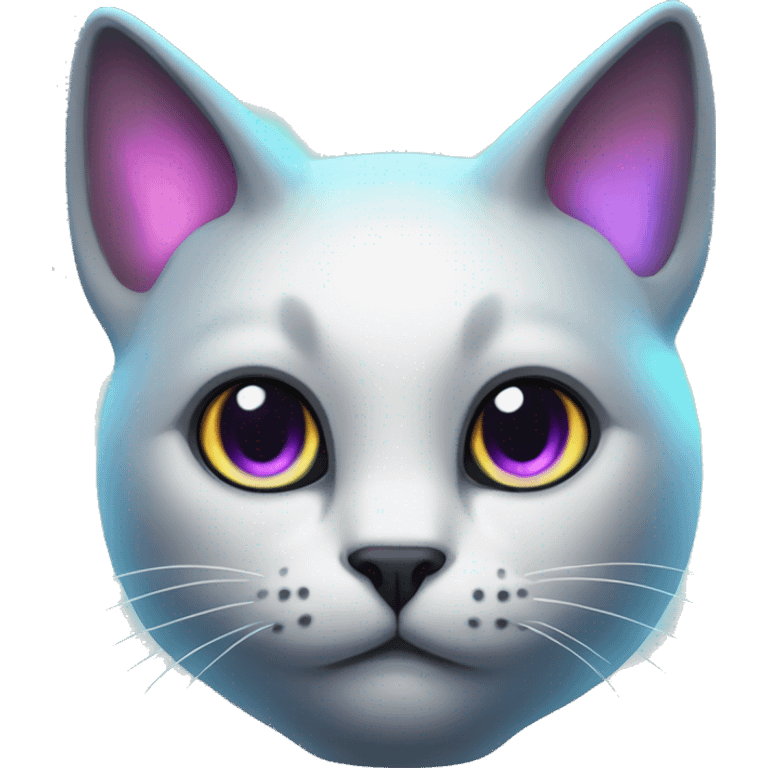 cat with glowing dark iridescent ears emoji