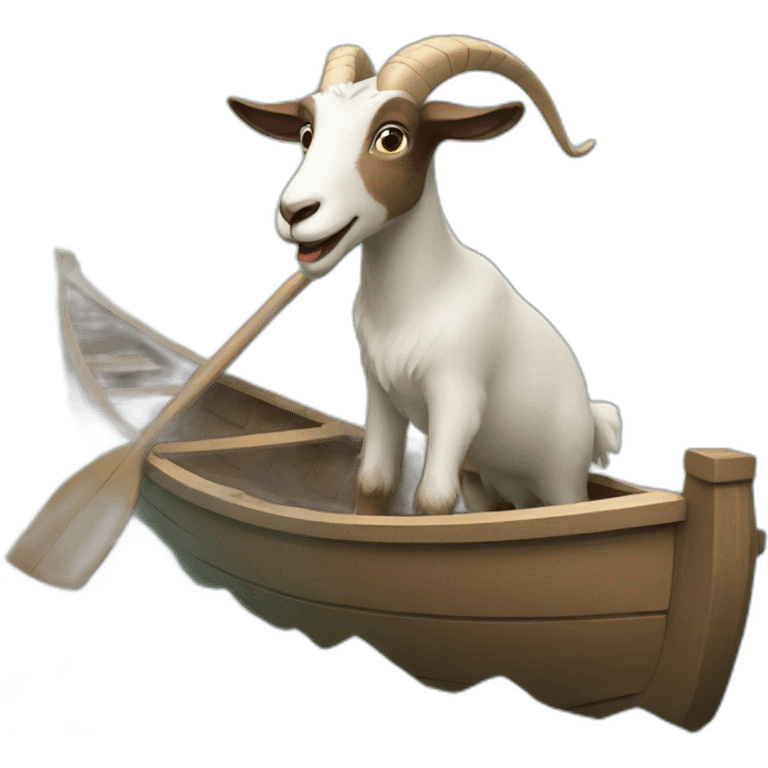 goat in a rowingboat emoji