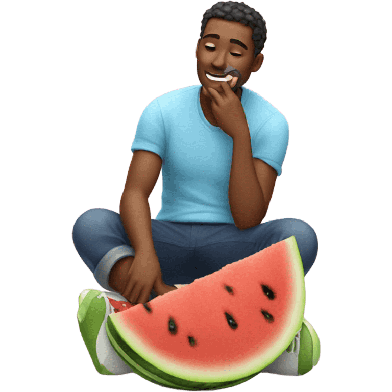 guy eating watermelon emoji