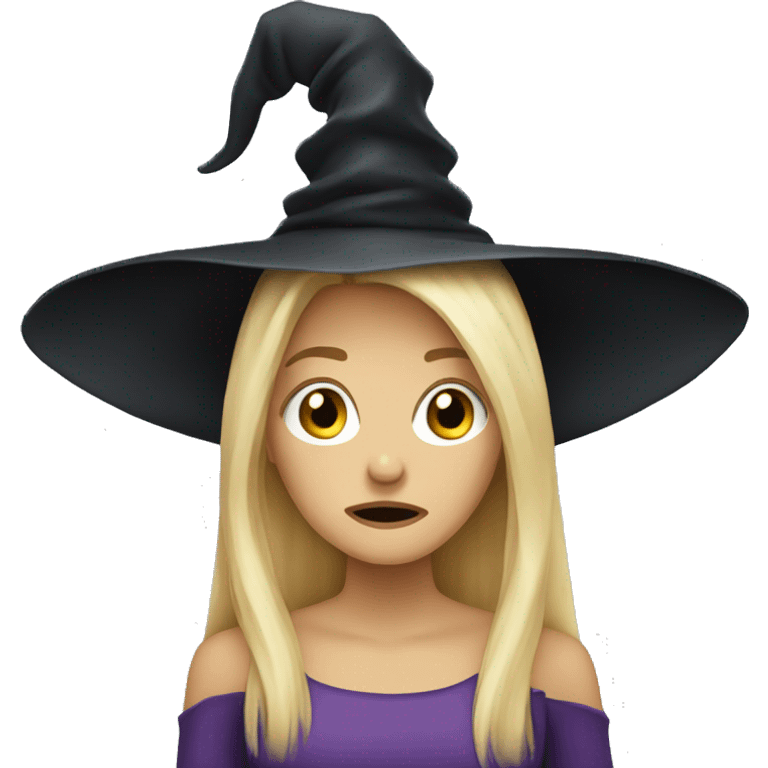 witch hat blonde long hair very crying emoji