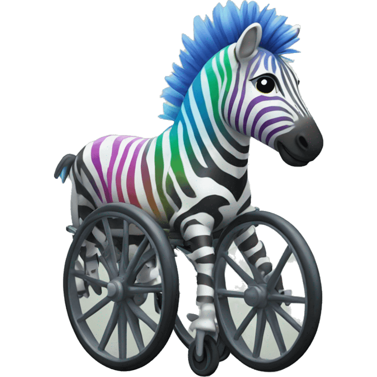 Rainbow zebra in a wheelchair emoji