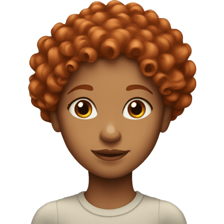 Redhead girl with curly hair emoji