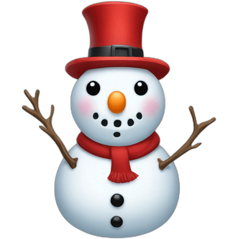 full body christmas snowman red hat emoji