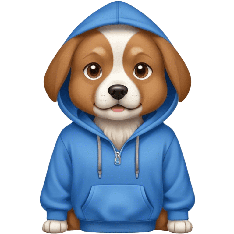 Dog wearing hoodie emoji