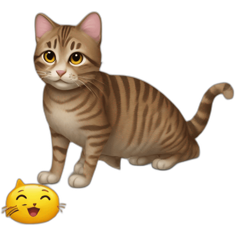 a tabby cat and a laptop emoji