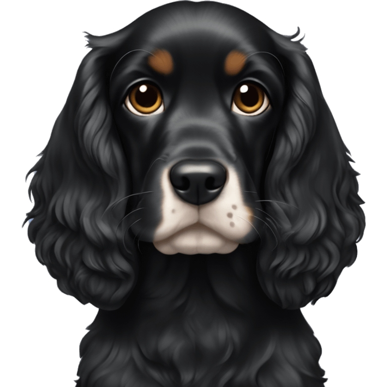 Cocker spaniel black puppy emoji