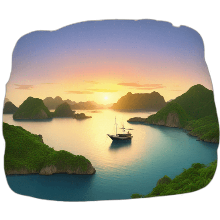 Labuan bajo, Indonesia landscape sunset emoji