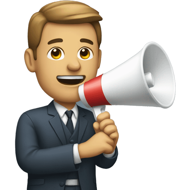 man with loudspeaker in hand emoji