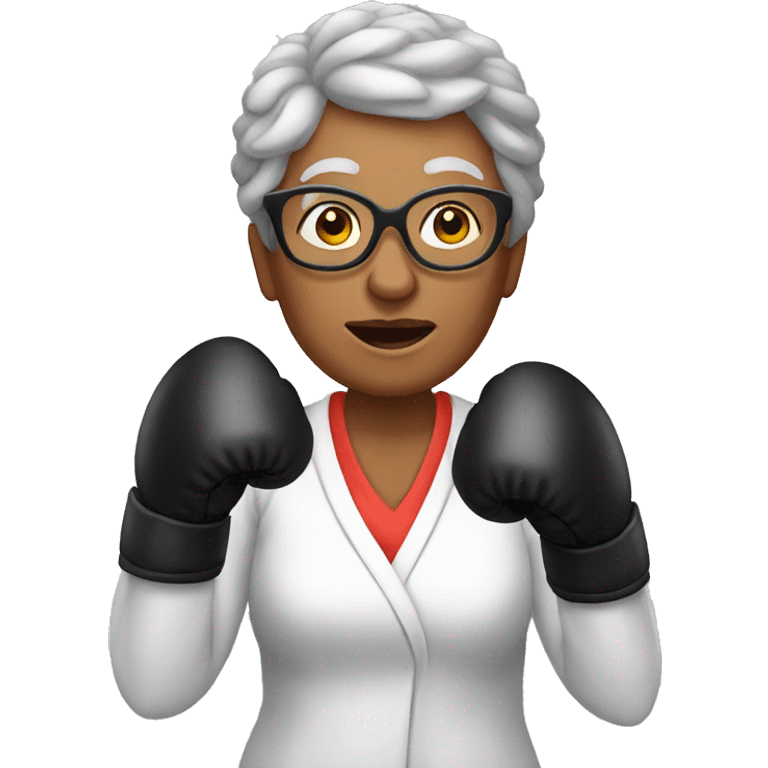 grandma with boxing gloves emoji