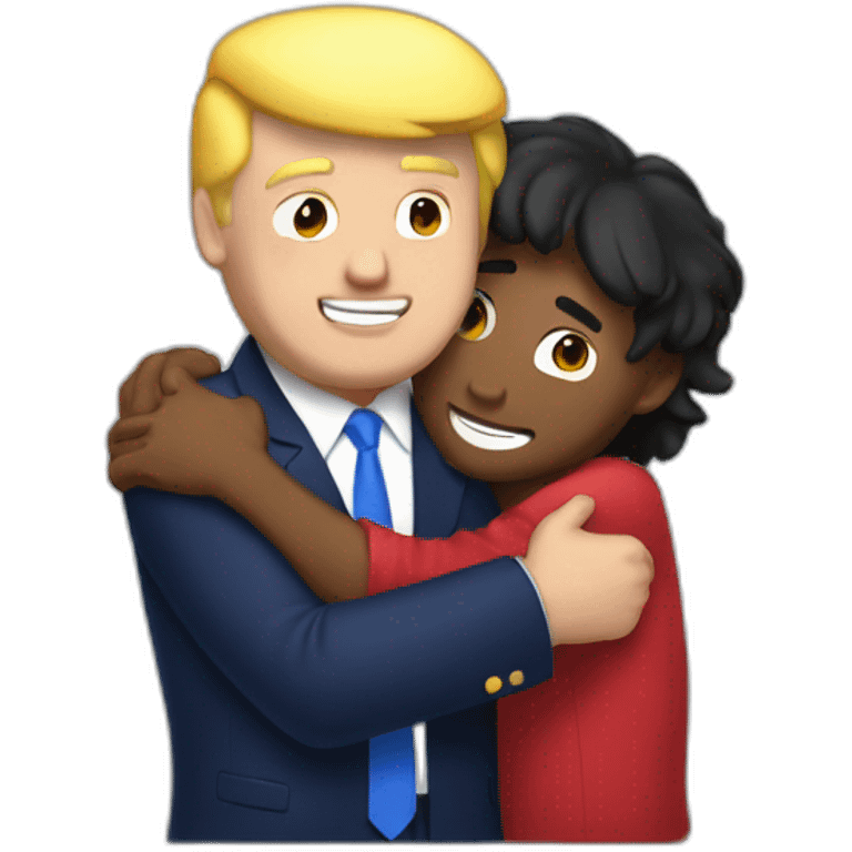 Mrbeast hugging donald trump emoji