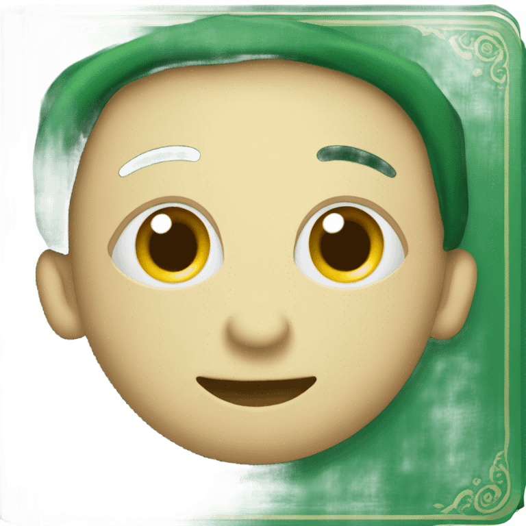 a dark green silk book emoji