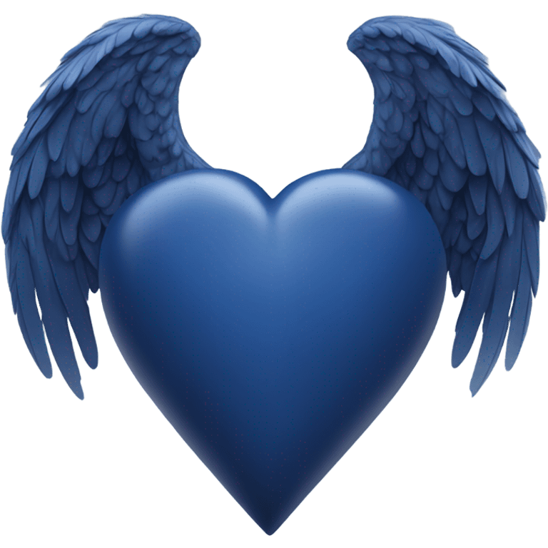 Navy blue heart with wings emoji