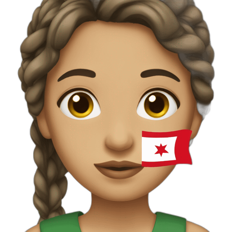 fille avec drapeau de la tunisie  emoji