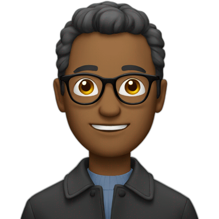 Man in round glasses and coat emoji