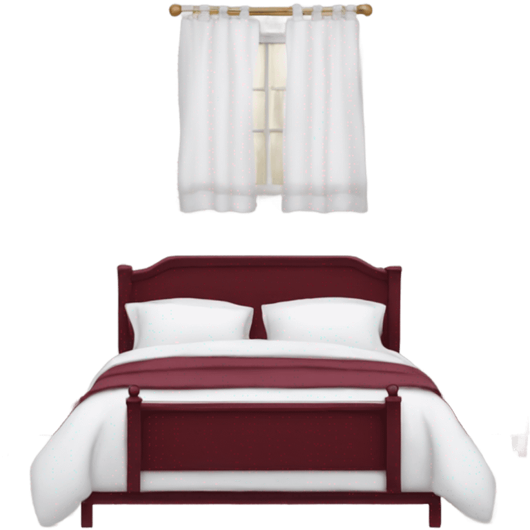 Burgundy and white bed emoji