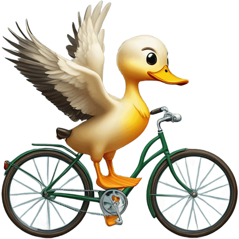 Duck riding bike  emoji