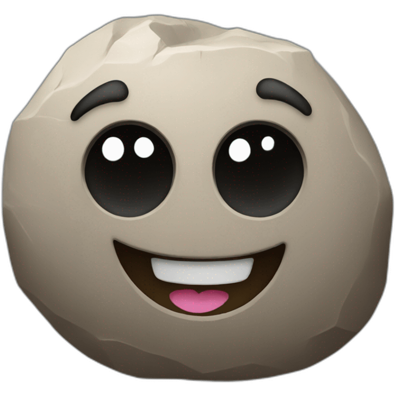 Happy boulder emoji