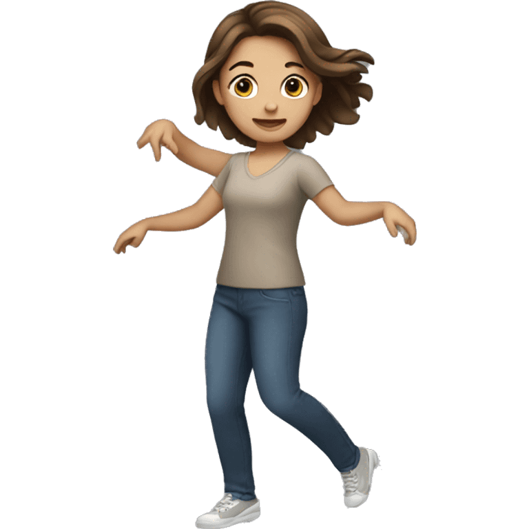 Girl with brown hair dancing  emoji