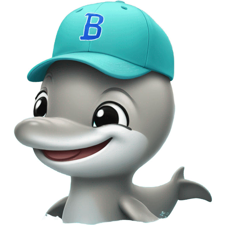 Dolphin with baseball cap emoji