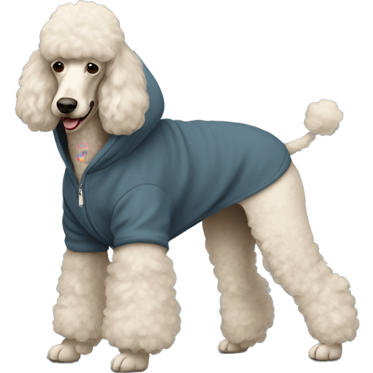 Standard poodle wearing hoodie  emoji