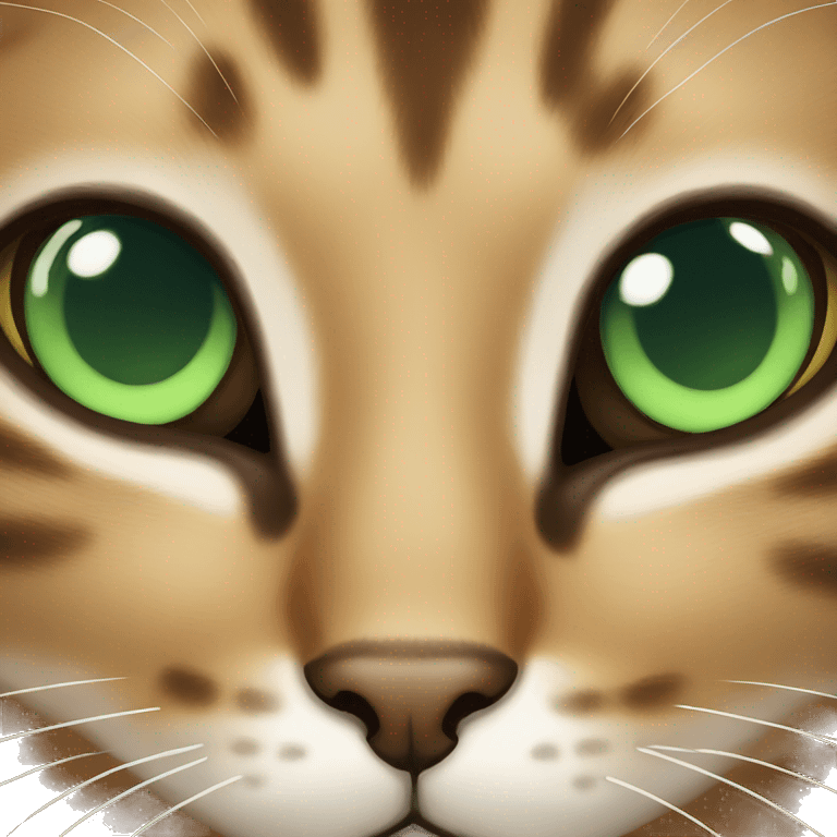 tabby cat with green eyes emoji