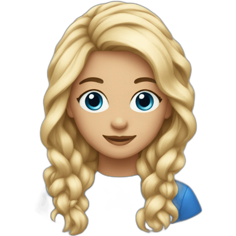 fille cheveux bleus emoji