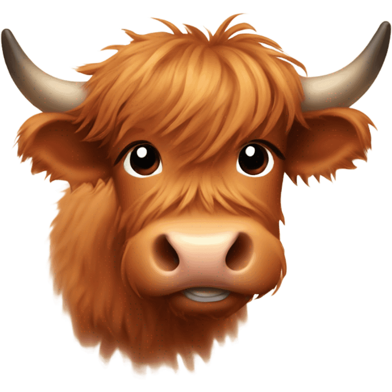 Cute baby highland cow head emoji