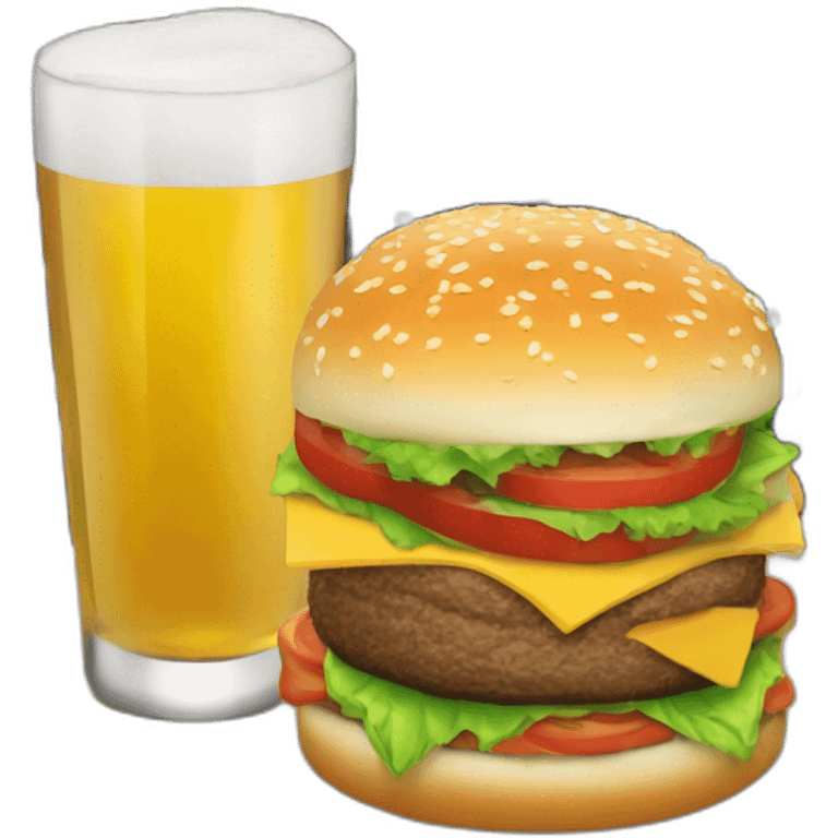 QR code mobile phone burger and beer emoji