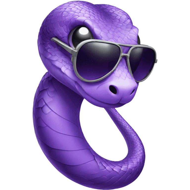 Purple snake with aviator sunglasses emoji