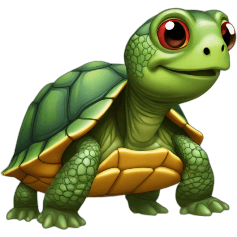 Red eared slider, turtle emoji