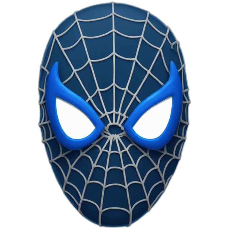 Spiderman mask with blue wire emoji