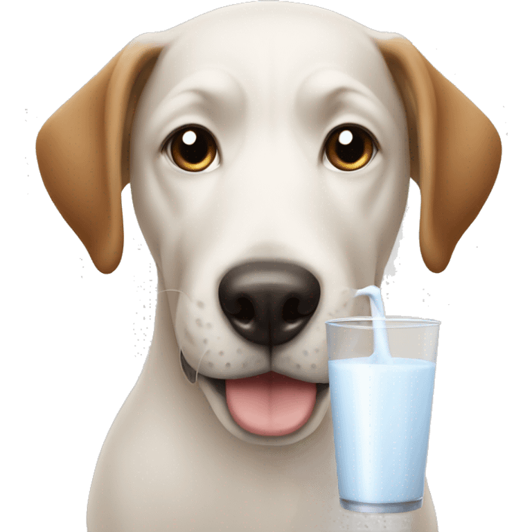 A dog drinking milk  emoji