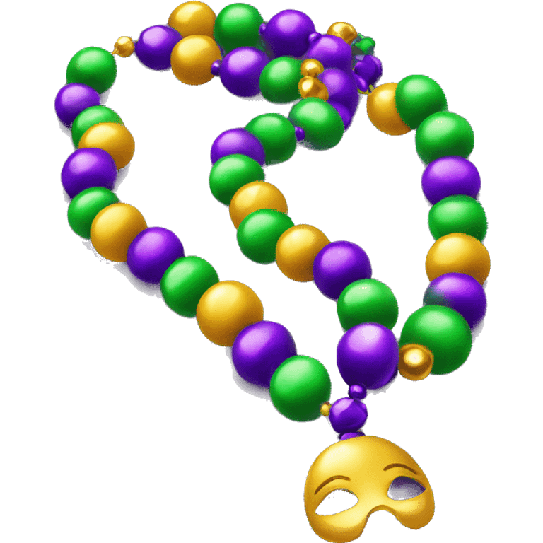 Realistic isolated mardi gras beads emoji