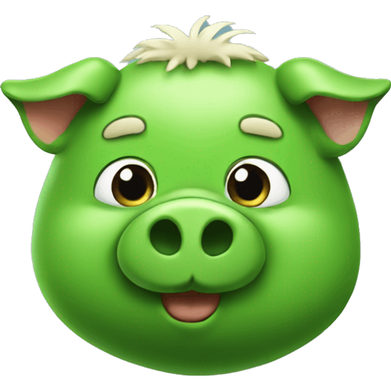 green piggy with beard emoji