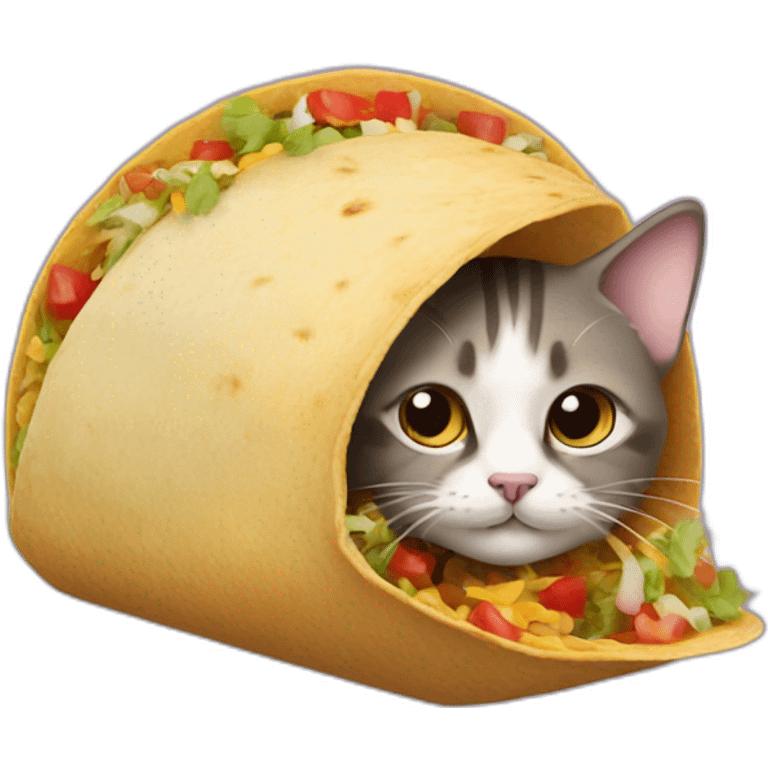 Cat in a taco shell emoji