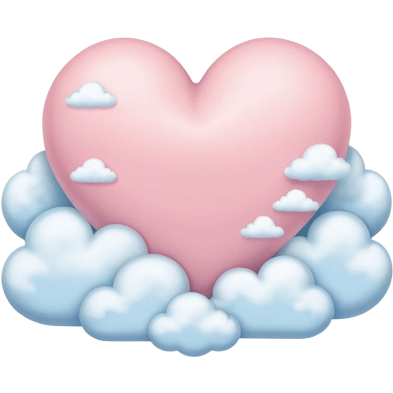 Pastel heart with clouds emoji