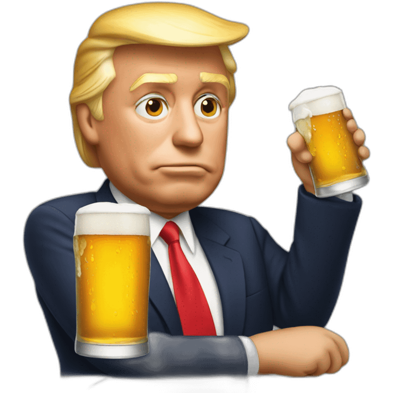 Donald-trump-drinking-a-beer emoji