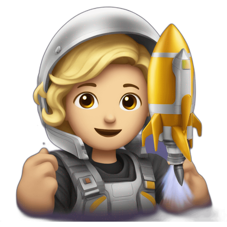 Elone Musk with rocket in hands emoji